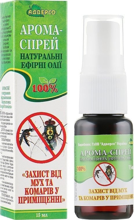 Aroma Spray z Naturalnymi Olejkami "„Ochrona przed muchami i komarami w pomieszczeniach"", Adverso