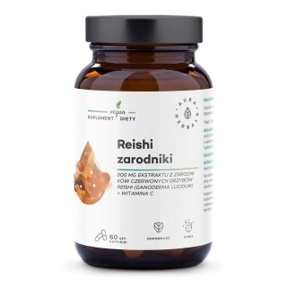 Reishi Zarodniki 800 mg + Witamina C, Aura Herbals, 60 kapsułek