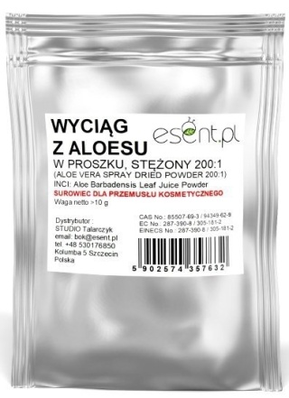 Wyciąg z Aloesu w Proszku Stężony 200:1, Esent, 10g