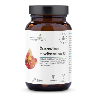Żurawina 800 mg + Witamina C, Aura Herbals, 60 kapsułek