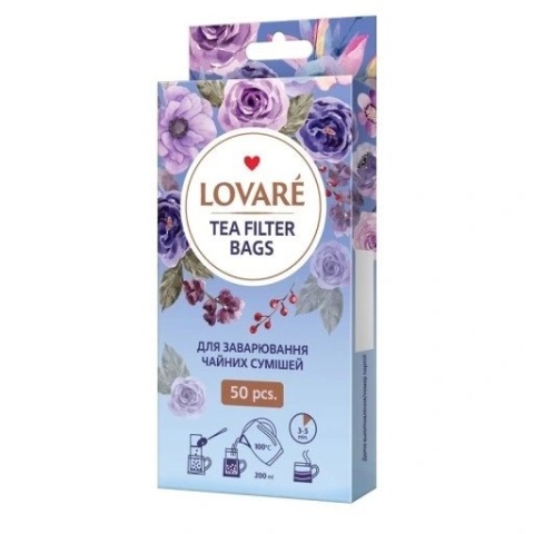 Filtry papierowe do herbaty, LOVARE, 50 sztuk