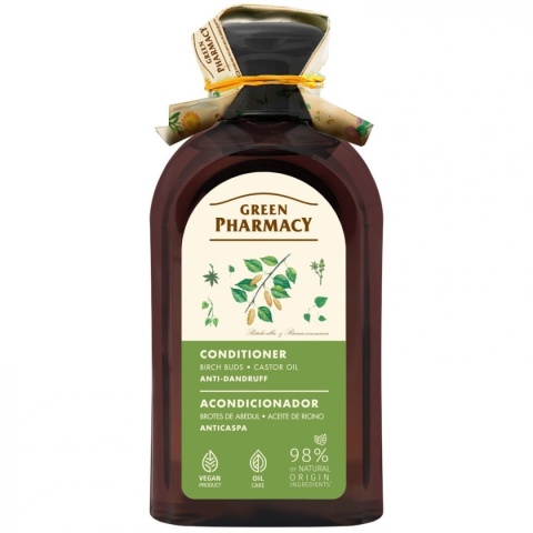 GREEN PHARMACY Odżywka przeciwłupieżowa Pąki brzozy i Olej rycynowy 300 ml