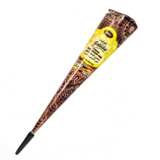 Henna Indyjska w Rożku MEHANDI kolor CIEMNO BRĄZOWY (dark brown), Golecha, 25g