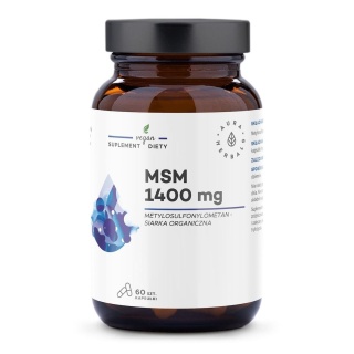MSM 1400 mg, siarka organiczna, Aura Herbals, 60 kapsułek