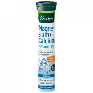 Magnez + Wapń + D3 Tabletki musujące Kneipp, 20 sztuk