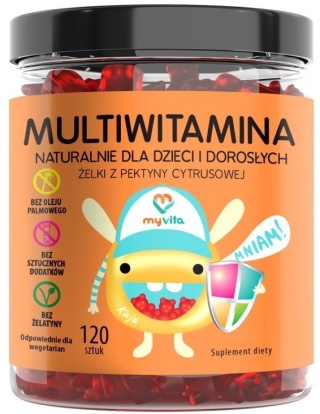 Multiwitamina, Naturalne Żelki dla Dzieci i Dorosłych, MyVita, 120 sztuk