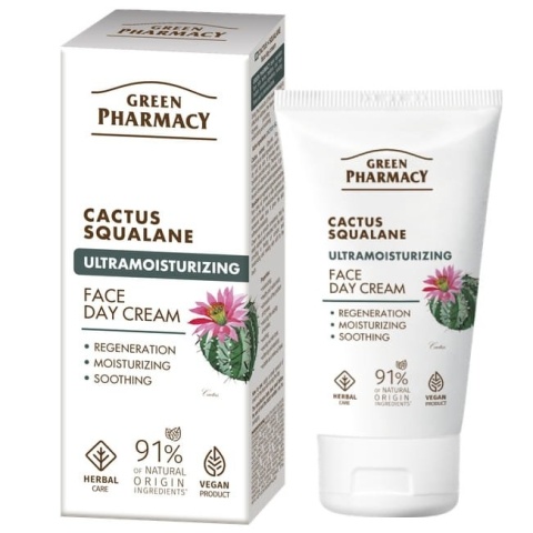 Nawilżający Krem do Twarzy na Dzień z Kaktusem i Skwalanem, Green Pharmacy, 50ml