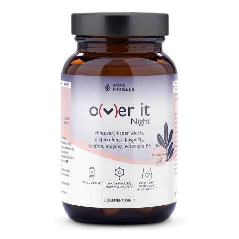 Over It Night, komfort podczas miesiączki, Aura Herbals, 60 kapsułek