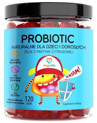 Probiotyk - Naturalne Żelki dla Dzieci i Dorosłych, Myvita, 120 sztuk