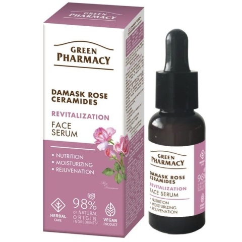 Róża damasceńska + Ceramidy Serum do twarzy, Green Pharmacy, 30ml