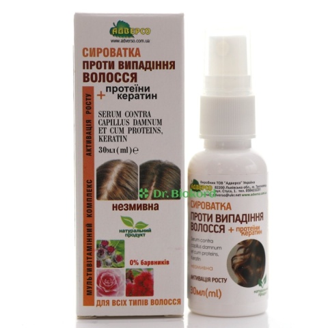 Serum Przeciw Wypadaniu Włosów z Proteinami i Keratyną, Adverso, 30ml