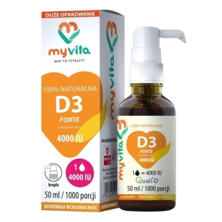 Witamina D3 4000iu 1000 porcji, Krople, MyVita, 50ml