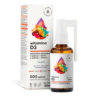 Witamina D3 dla Dzieci, MCT, Aerozol, Aura Herbals, 50ml