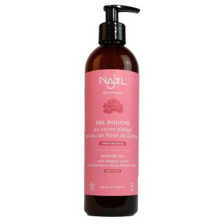 Żel pod prysznic z mydłem Aleppo, o zapachu róży damasceńskiej, Cosmos Organic, Najel, 500ml