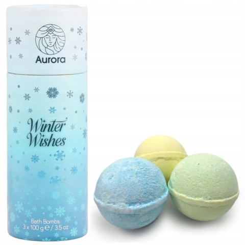 AURORA Winter Wishes Musujące kule do kąpieli Śnieżynki (mix 3 x 100g) 300g
