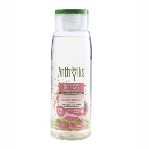 Bio Szampon do częstego mycia włosów, z roślinną keratyną i ekstraktem z lnu, Anthyllis, Pierpaoli, 300 ml