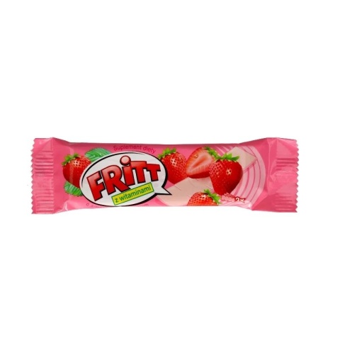 Cukierki Fritt, Witaminowa guma rozpuszczalna z witaminą C o smaku truskawkowym, 35 g