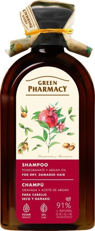 GREEN PHARMACY Szampon do włosów suchych i zniszczonych Granat i Olej arganowy 350 ml
