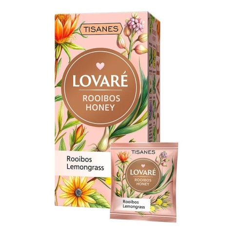 Herbata ziołowa Rooibos Honey Lovare, 24 torebek x 1,8g