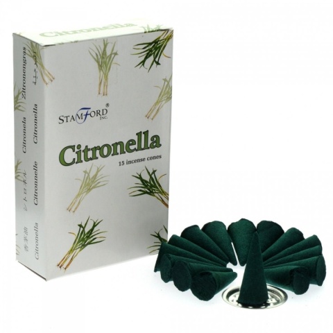 Kadzidełka Stożkowe Cytronella Stamford Premium, 12 szt.