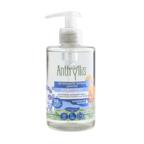 Kojący bio płyn do higieny intymnej, z organicznymi ekstraktami z borówki i nagietka, Anthyllis, Pierpaoli, 300 ml