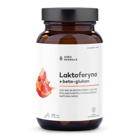 Laktoferyna + beta-glukan Suplement diety, AURA HERBALS, 60 kapsułek