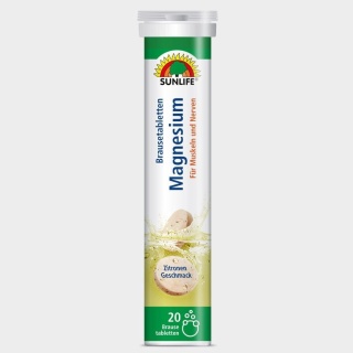 Magnez 375 mg Sunlife - Cytrynowe tabletki musujące, 20 szt.
