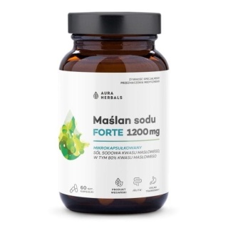 Maślan sodu FORTE 1200 mg, mikrokapsułkowany, Aura Herbals, 60 kapsułek