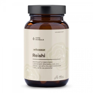 Mycodrop, Reishi 30:1, 30% beta-glukan, Aura Herbals, 60 kapsułek
