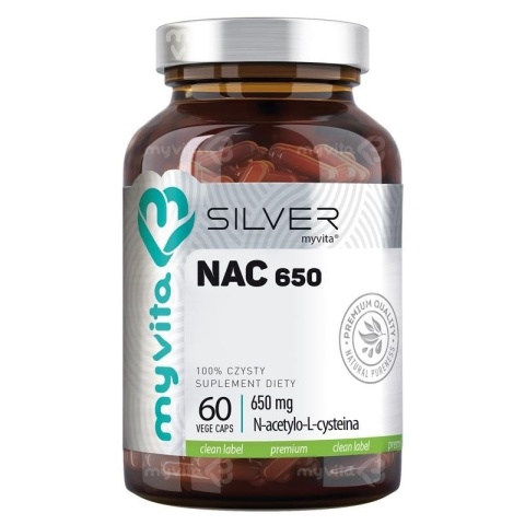 NAC 650 mg SILVER PURE 100%, Myvita, 60 kapsułek