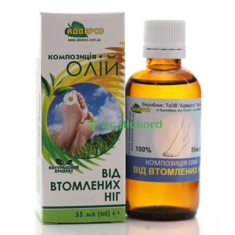 Olejek na Zmęczone Nogi, 100% Naturalny, Adverso