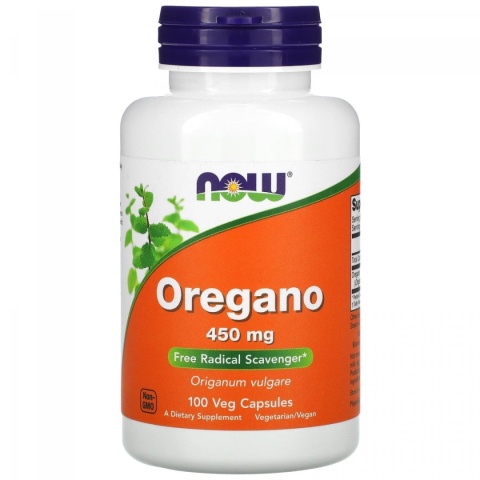 Oregano (Origanum vulgare) 450 mg - NOW Foods, 100 kapsułek wegetariańskich