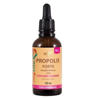 Propolis Krople Bezalkoholowe 10% z Miodem Manuka, MyVita, 100 ml