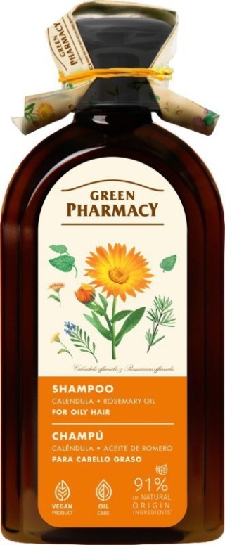 Szampon do włosów przetłuszczających się Nagietek i Olej rozmarynowy, GREEN PHARMACY, 350ml