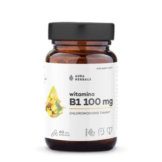 Witamina B1 100 mg, tiamina, Aura Herbals, 60 kapsułek
