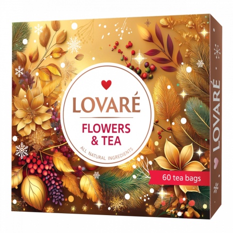 Zestaw herbat WINTER „FLOWERS TEA" Lovare, 12 smaków po 5 saszetek