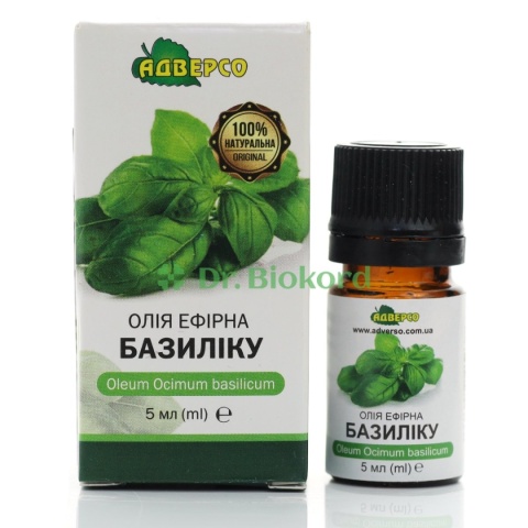 Olejek Bazyliowy, 100% Naturalny, Adverso, 5 ml