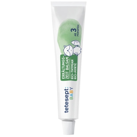Delikatny balsam aromatyczny dla niemowląt z tymiankiem i mirtą Tetesept Baby, 30 ml