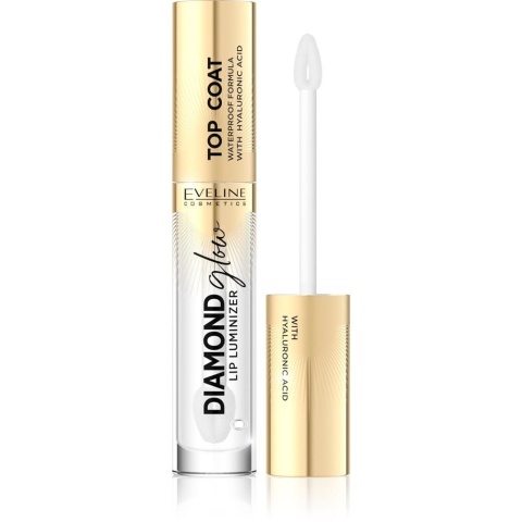 Eveline Diamond Glow Lip Luminizer Błyszczyk Top Coat do ust z kwasem hialuronowym nr 01