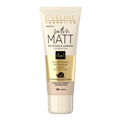 Eveline Satin Matt Podkład matujący 4w1 nr 101 Ivory