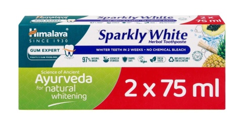 HIMALAYA Ayurveda Pasta do zębów wybielająca Sparkly White Duopack 1 op. - 2 x 75 ml
