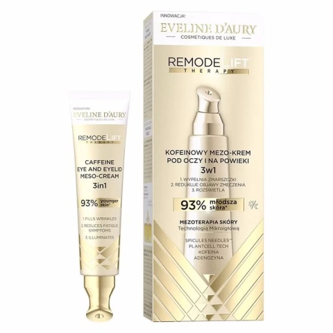 Kofeinowy Mezo-Krem 3w1 pod oczy i na powieki EVELINE D`AURY Remodelift Therapy, 15ml