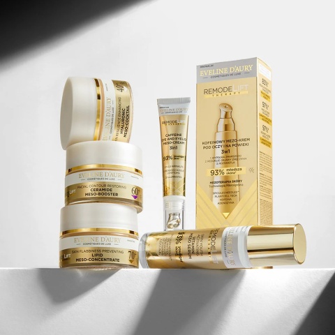 Kofeinowy Mezo-Krem 3w1 pod oczy i na powieki EVELINE D`AURY Remodelift Therapy, 15ml