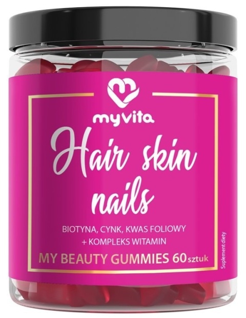 Naturalne Żelki Włosy Skóra Paznokcie, MyVita Hair Nails Skin, 60 sztuk