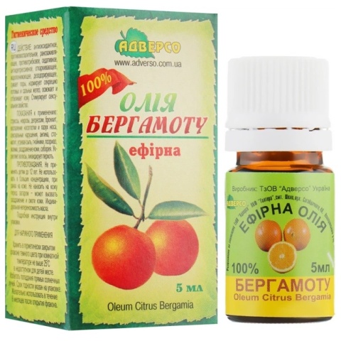 Olejek Bergamotowy, 100% Naturalny, Adverso, 5ml