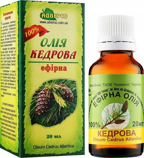 Olejek Cedrowy (Cedr), 100% Naturalny, Adverso, 20 ml