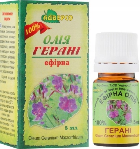 Olejek Geraniowy, Pelargoniowy, 100% Naturalny, Adverso, 5ml