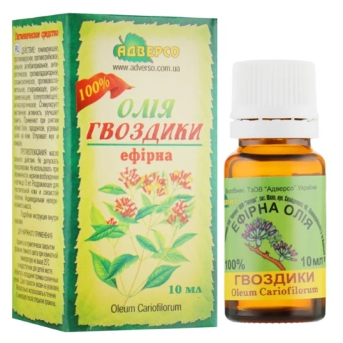 Olejek Goździkowy, 100% naturalny, Adverso, 10 ml