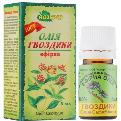 Olejek Goździkowy, 100% naturalny, Adverso, 5 ml