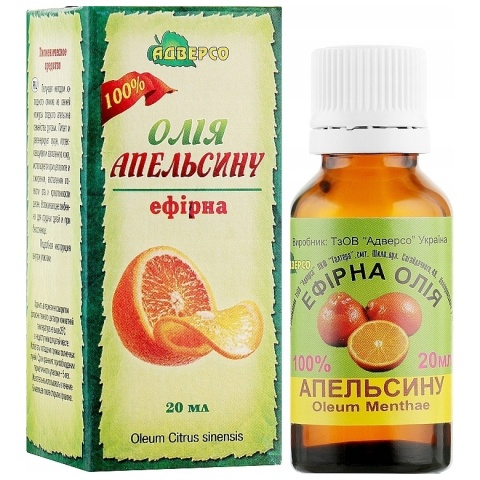 Olejek Pomarańczowy, 100% Naturalny, Adverso, 20 ml